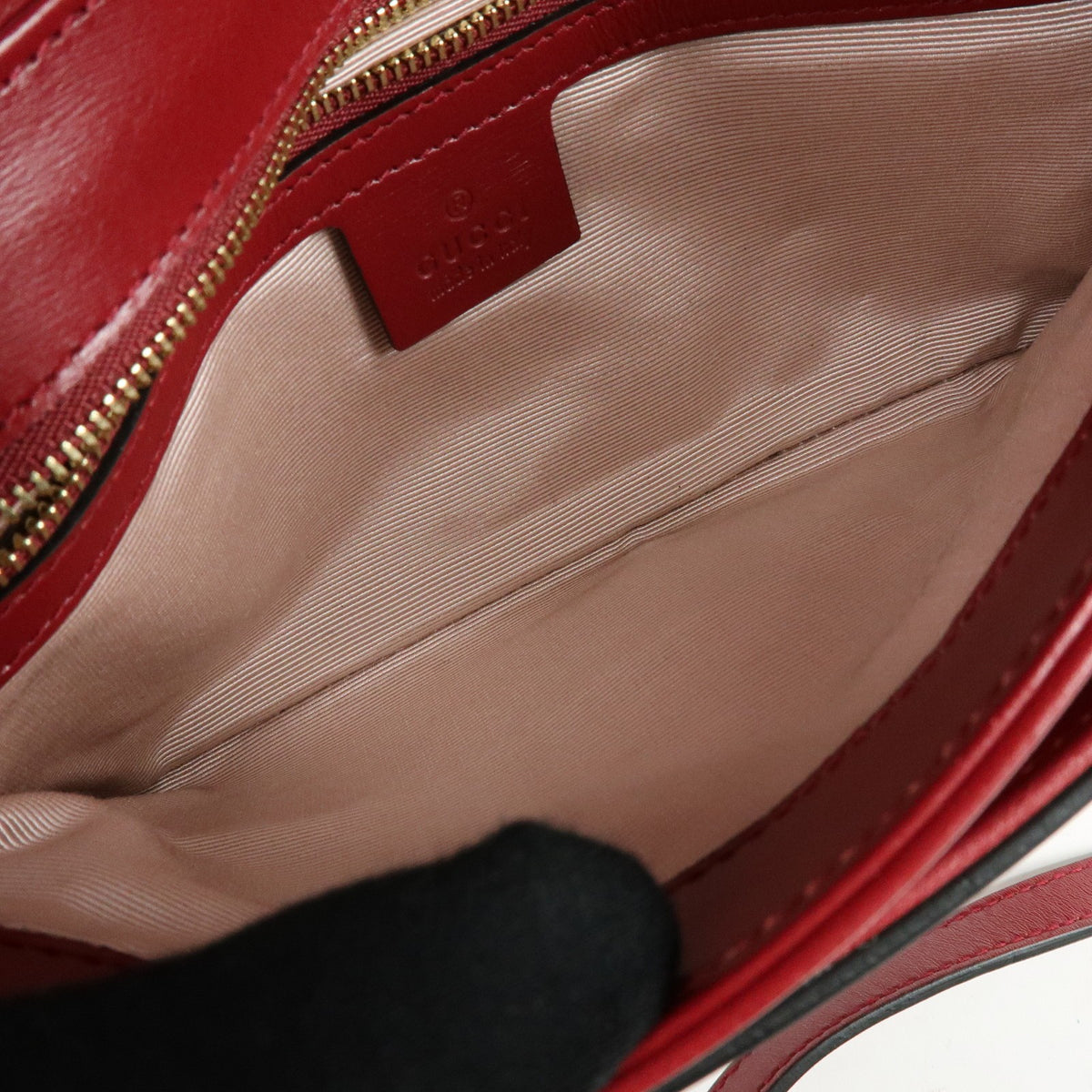 Gucci Arli Leather, Red, Leather, Shoulder Bag