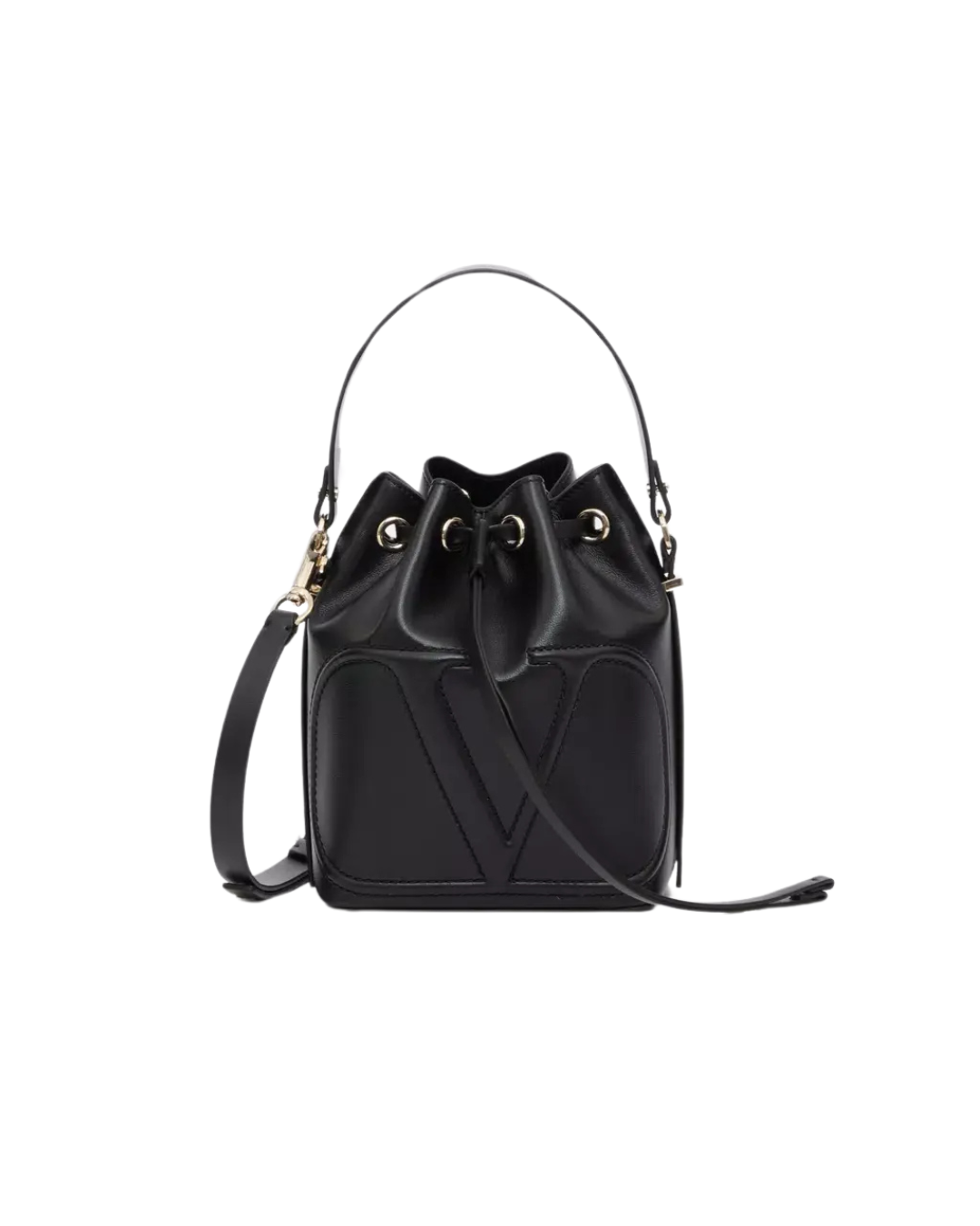 Valentino, Black, Leather, shoulder