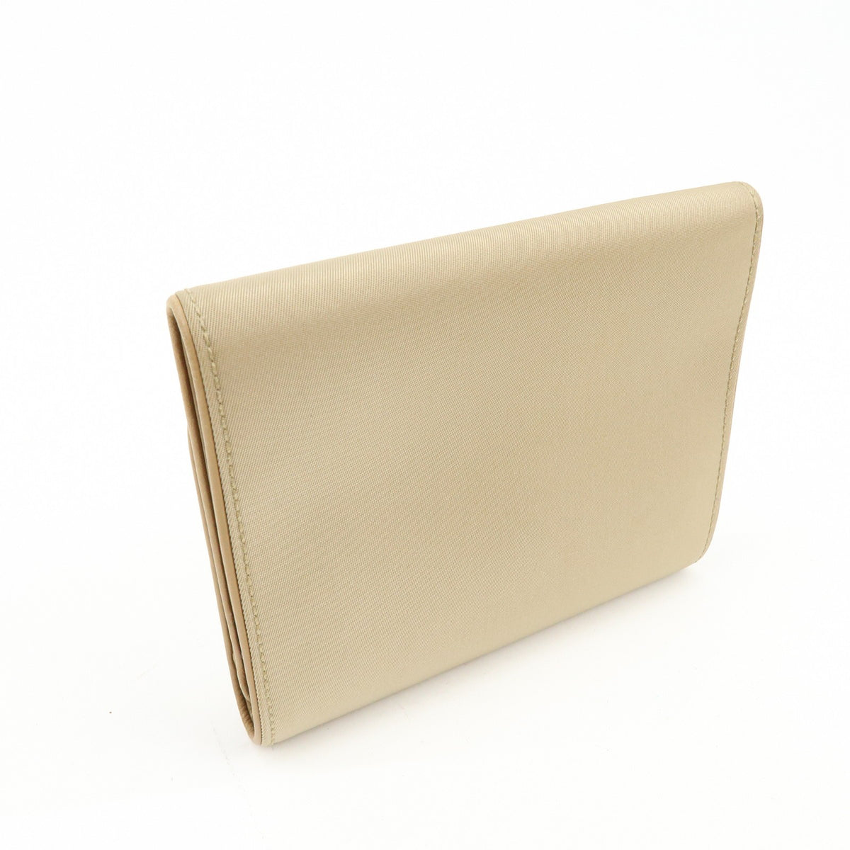 Prada Trifold Compact Saffiano Leather, Beige, Nylon, Wallet