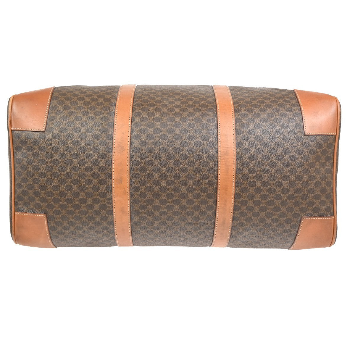 Celine Vintage Duffle Canvas and Leather, Brown, Canvas, Travel Bag