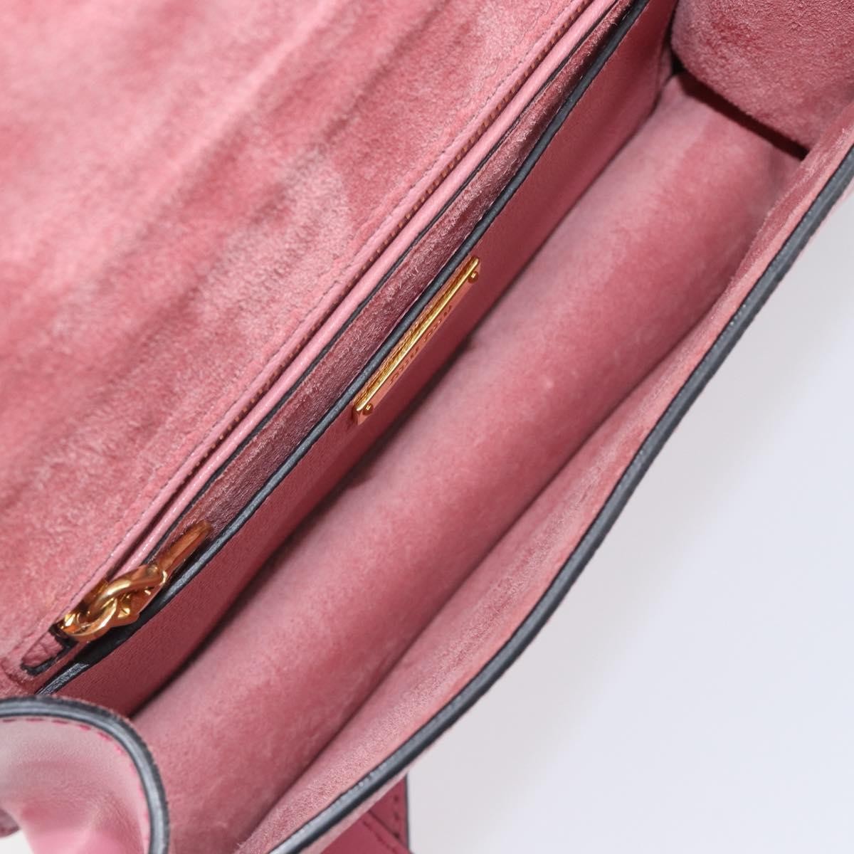 Miu Miu Madras Crystal Flap Leather, Pink, Leather, Crossbody Bag