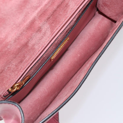Miu Miu Madras Crystal Flap Leather, Pink, Leather, Crossbody Bag