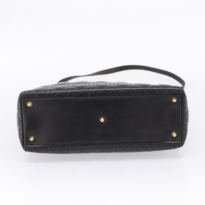 Christian Dior Vintage Lady Dior Cannage Quilt Lambskin, Black, Leather, Handbag