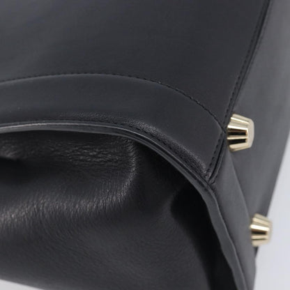 Salvatore Ferragamo Sofia Rainbow Saddle Leather, Black, Leather, Handbag