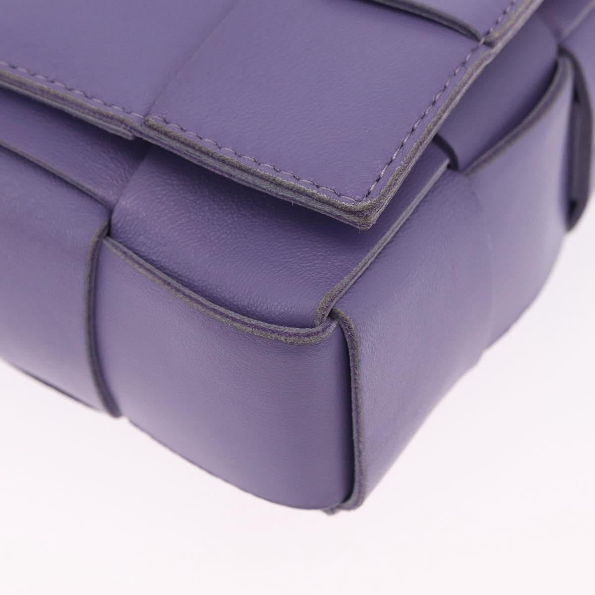 Bottega Veneta Cassette Maxi Intrecciato Leather, Purple, Leather, Crossbody Bag