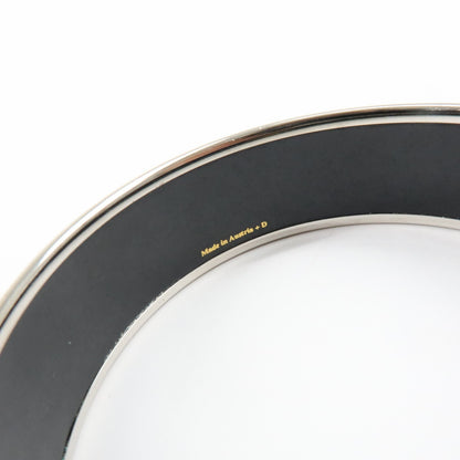Hermes Bangle Printed Enamel, Silver, Silver Plated, Bracelet