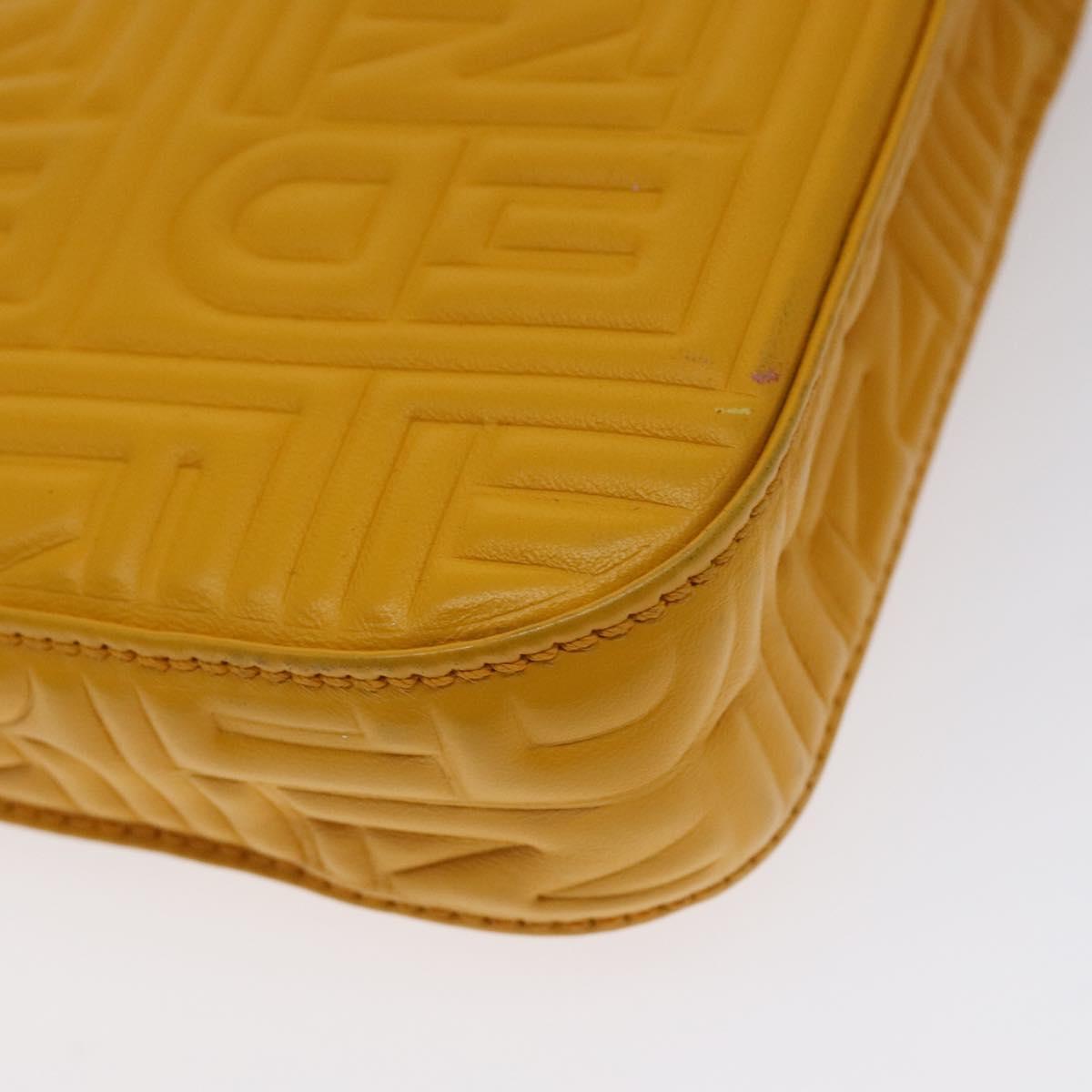 Fendi Mamma Baguette Shoulder Bag Canvas, YELLOW, LEATHER, Shoulder bag