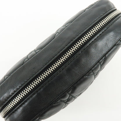 Christian Dior Lady Dior Cannage Quilt Leather, Black, Leather, Wallet