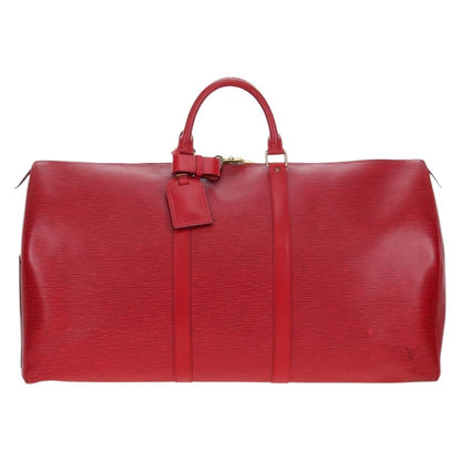 Louis Vuitton Keepall Epi, Red, Leather, Travel Bag