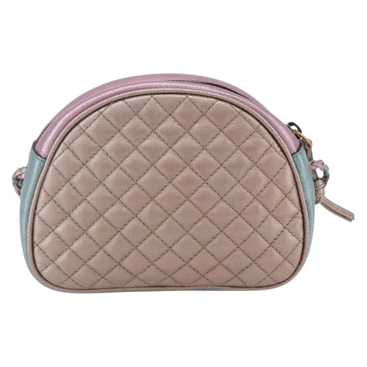 Gucci Trapuntata Camera Lambskin, Blue, Leather, Shoulder Bag