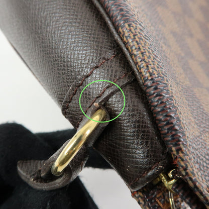 Louis Vuitton Trousse Make Up Damier, Brown, Canvas, Clutch