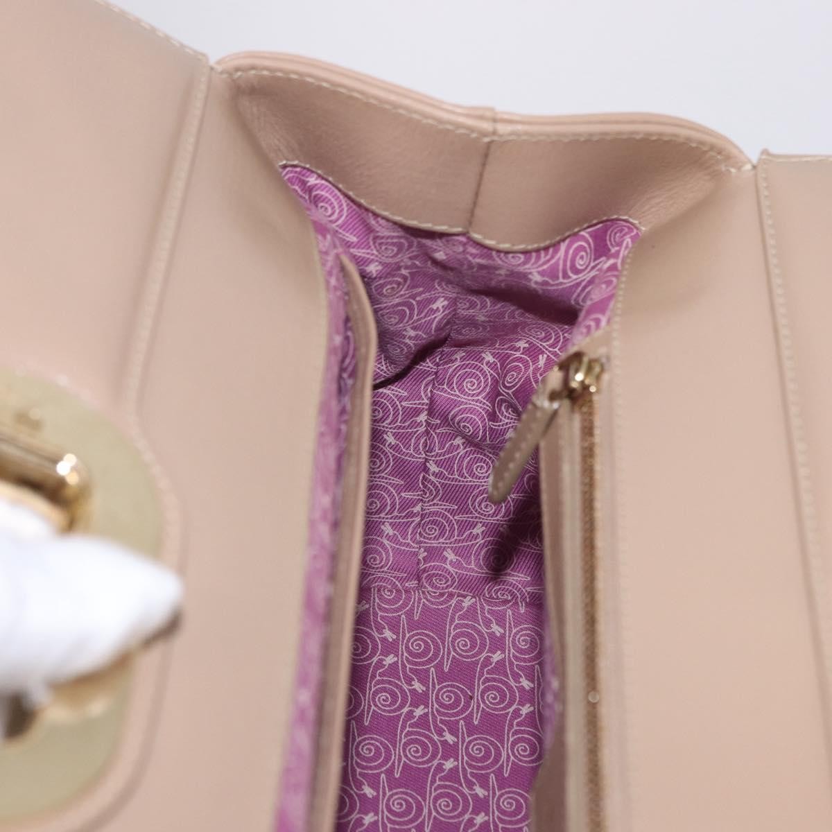 Bvlgari Isabella Rossellini Leather, Beige, Leather, Handbag