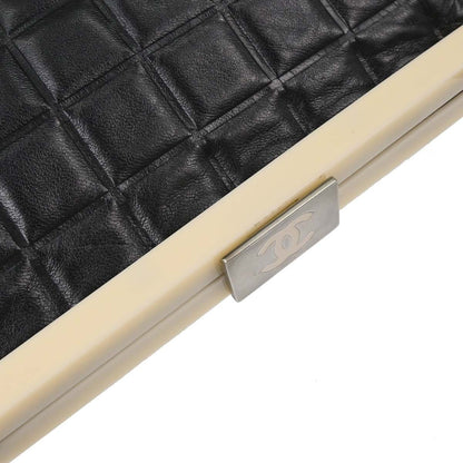 Chanel Chocolate Bar Frame Quilted Lambskin, Black, Leather, Shoulder Bag