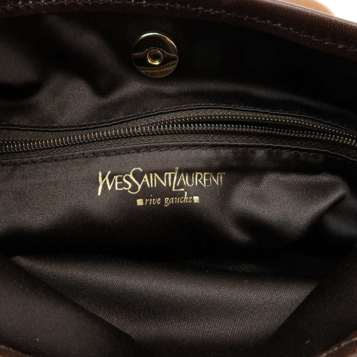 Saint Laurent Kahara Cassandra Canvas, Brown, Canvas, Shoulder Bag