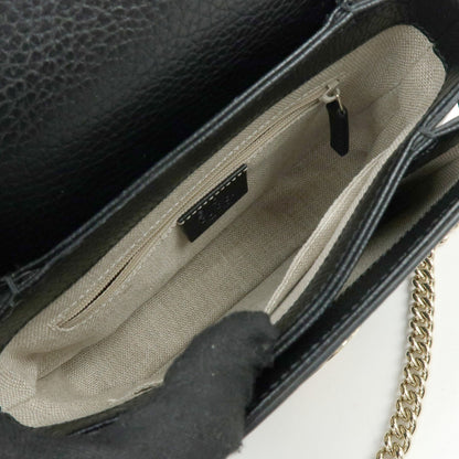 Gucci Interlocking Leather, Black, Leather, Shoulder Bag