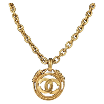 Chanel CC Pendant Metal, Gold, Metal, Necklace