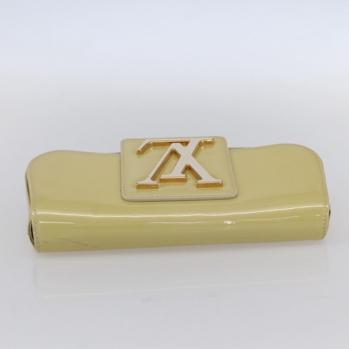 Louis Vuitton Sobe Clutch Patent, Beige, Patent Leather, Clutch