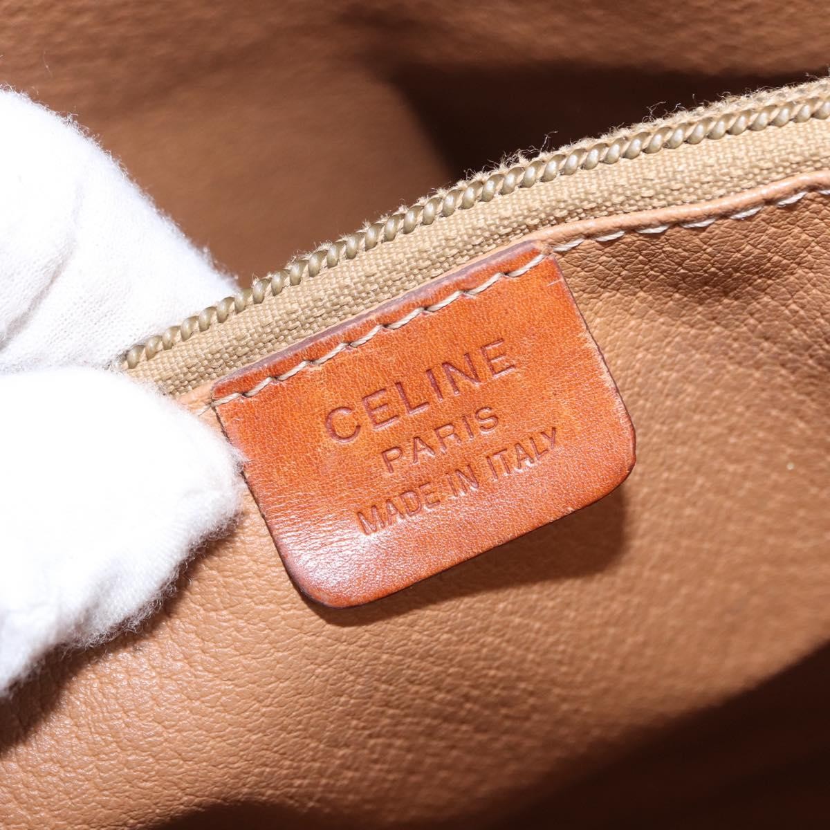 Celine Vintage Macadam Canvas, Brown, Canvas, Handbag