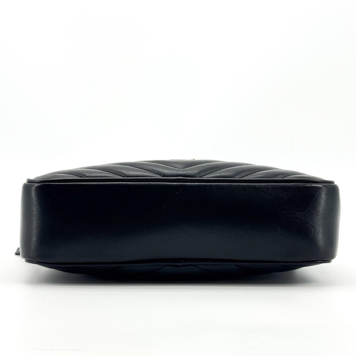 Saint Laurent Lou Camera Matelasse Chevron Velvet, Black, Leather, Handbag