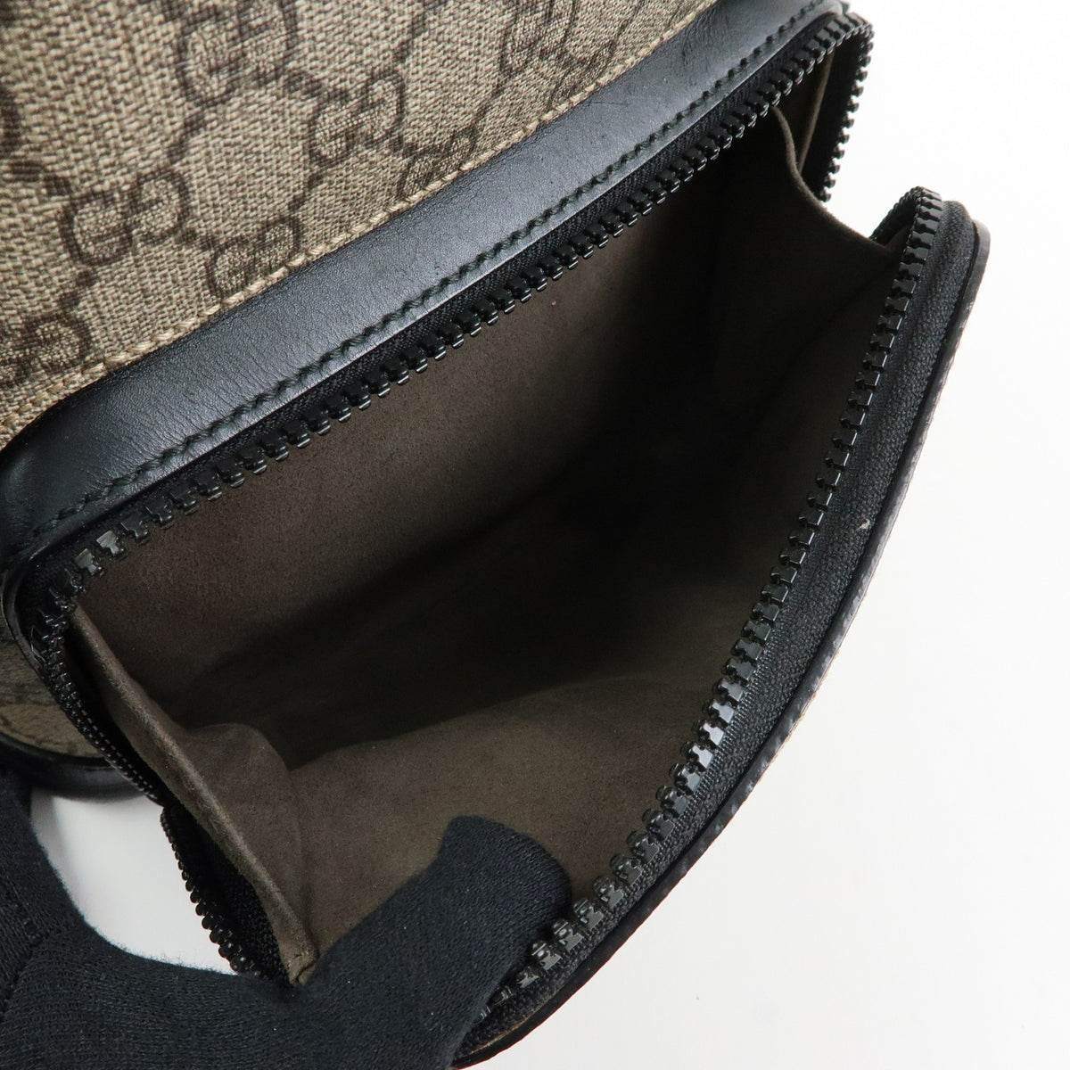 Gucci Zip Pocket GG Coated Canvas, Beige, Canvas, Backpack