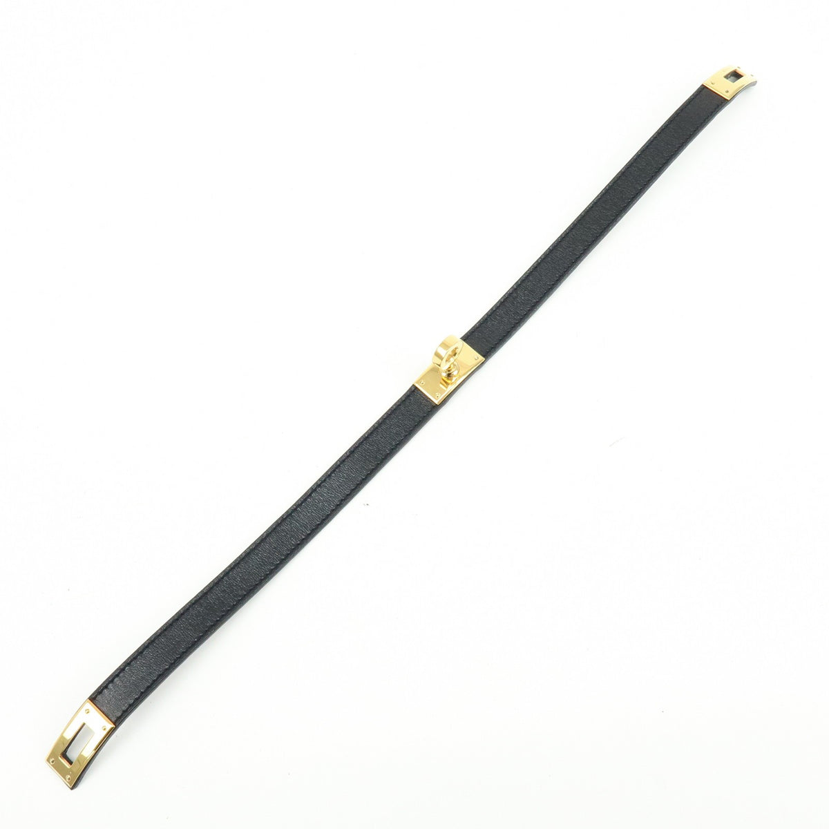 Hermes Kelly Double Tour Leather, Black, Leather, Bracelet