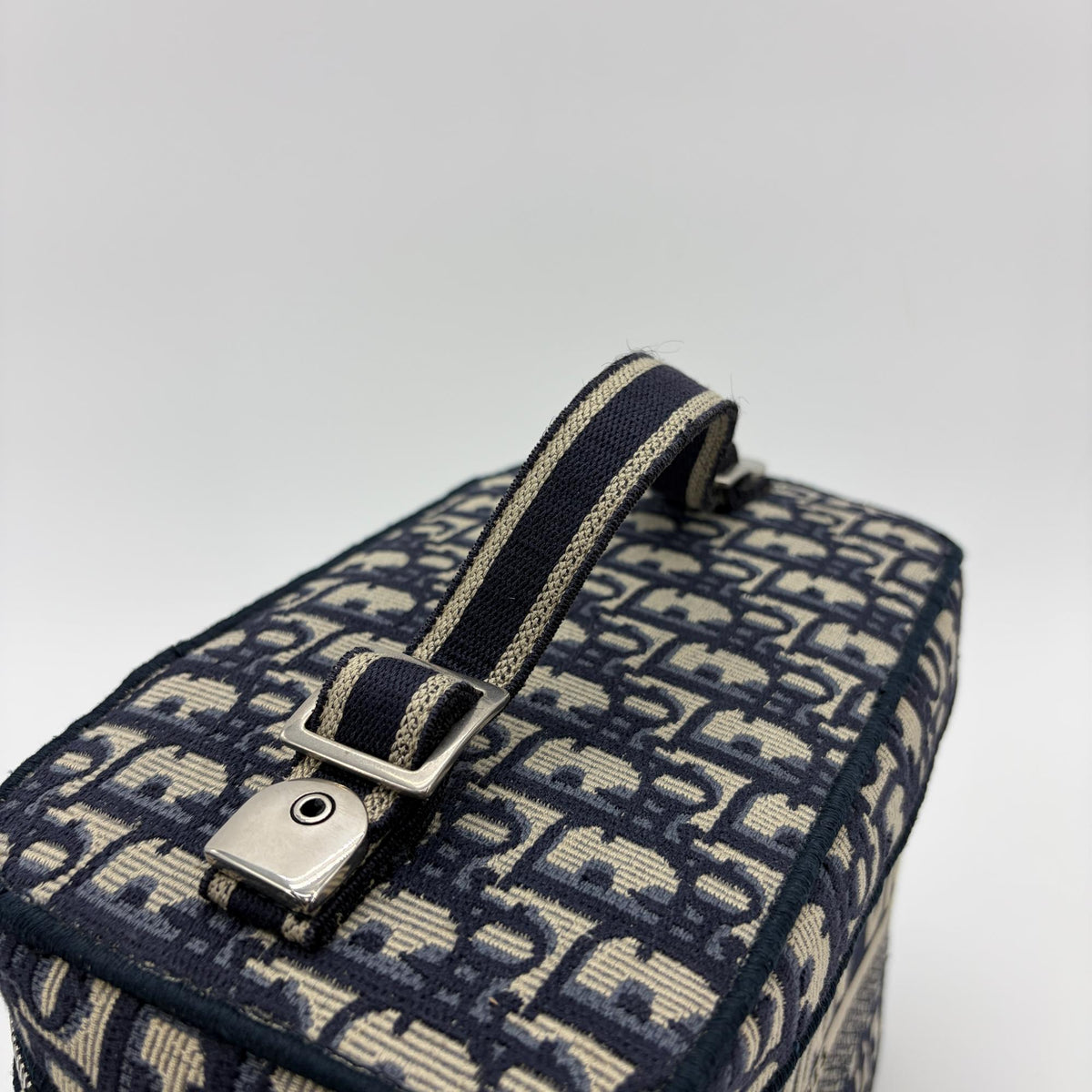 Christian Dior DiorTravel Vanity Case Oblique Canvas, Navy, Canvas, Handbag