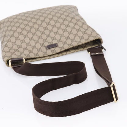 Gucci Zip Top Messenger GG Coated Canvas, Beige, Canvas, Handbag