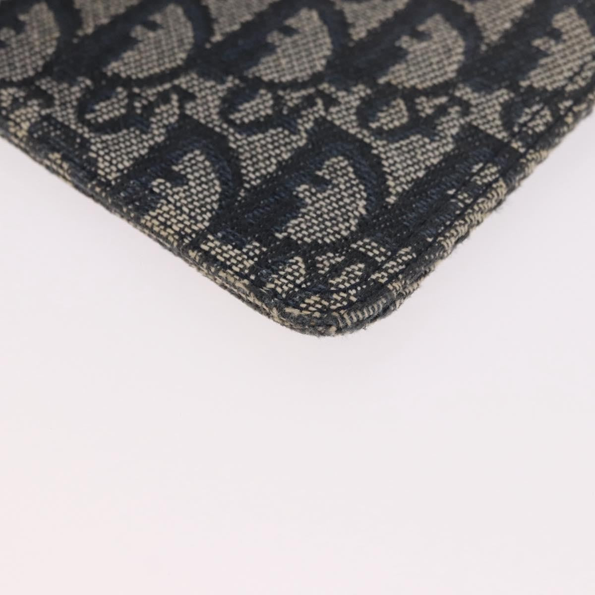 Christian Dior A5 Pouch Oblique Canvas, Navy, Canvas, Clutch