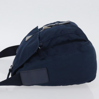 Prada Buckle Messenger Tessuto, Navy, Nylon, Handbag