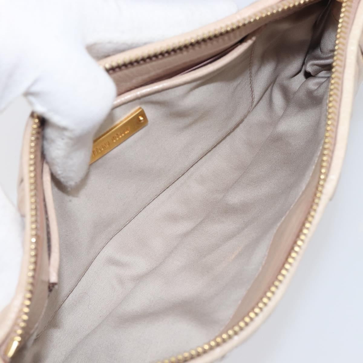 Miu Miu Zip Wristlet Matelasse Leather, Beige, Leather, Clutch