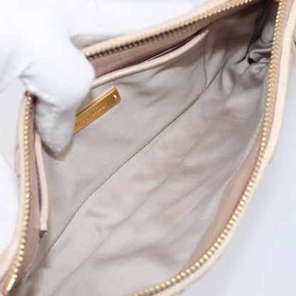 Miu Miu Zip Wristlet Matelasse Leather, Beige, Leather, Clutch