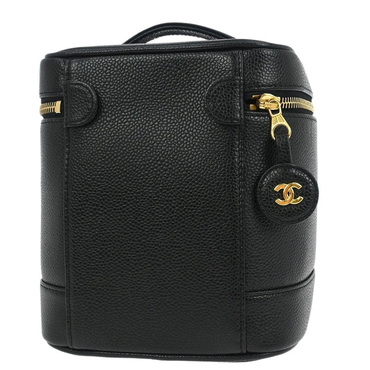 Chanel Vintage Timeless Cosmetic Case Caviar, Black, Leather, Handbag