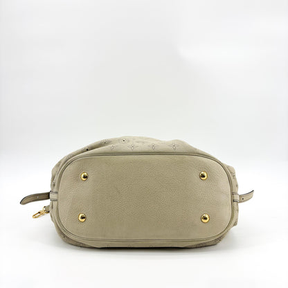 Louis Vuitton L Hobo Mahina Leather, Beige, Leather, Shoulder Bag
