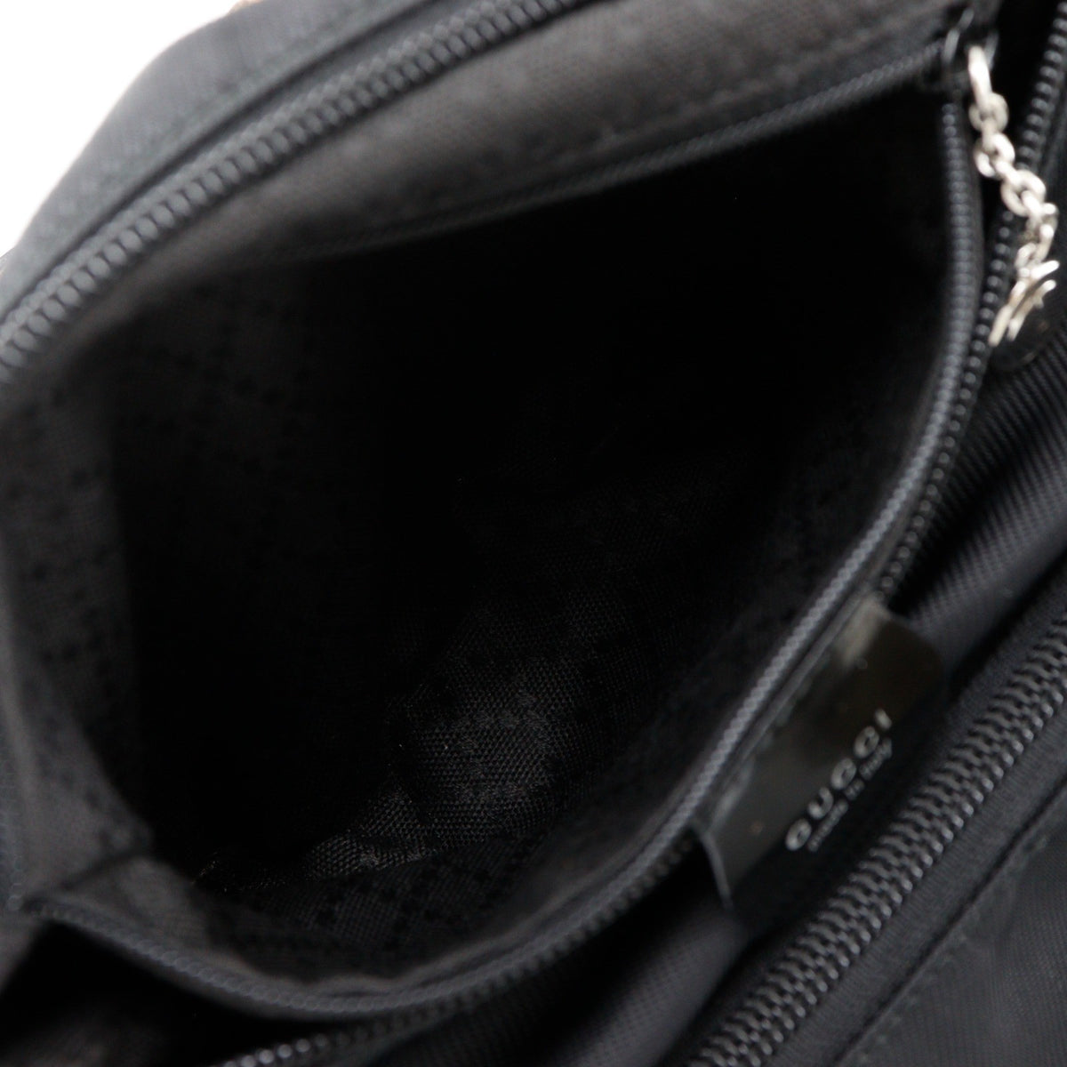 Gucci Sherry bamboo Nylon, Black, Nylon, Shoulder Bag