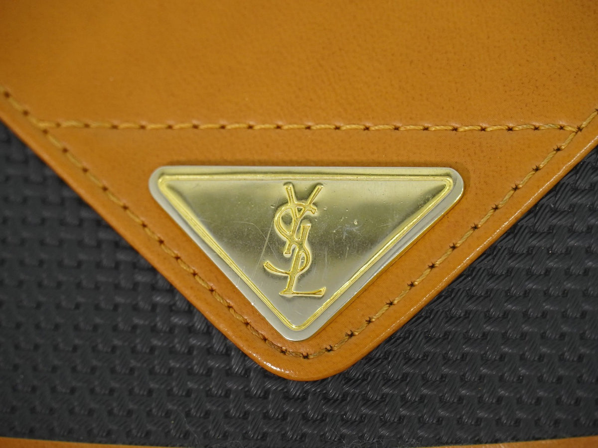 Saint Laurent Vintage Shoulder bag leather, Black, Canvas, Shoulder Bag