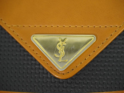 Saint Laurent Vintage Shoulder bag leather, Black, Canvas, Shoulder Bag