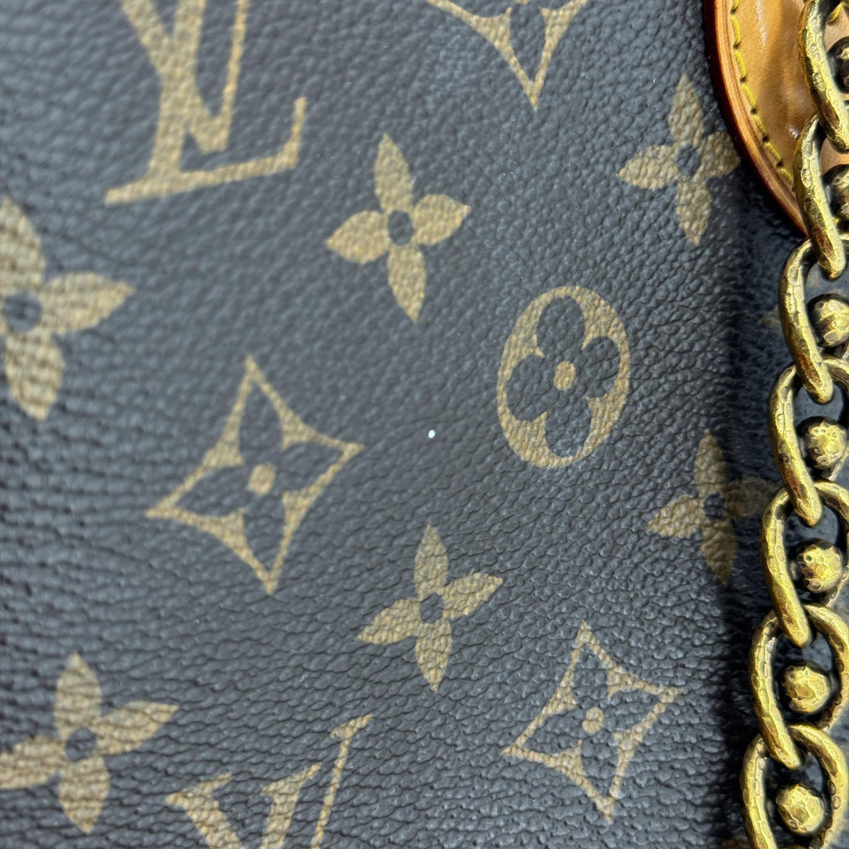 Louis Vuitton Lockit Chain Monogram Canvas, Brown, Canvas, Handbag