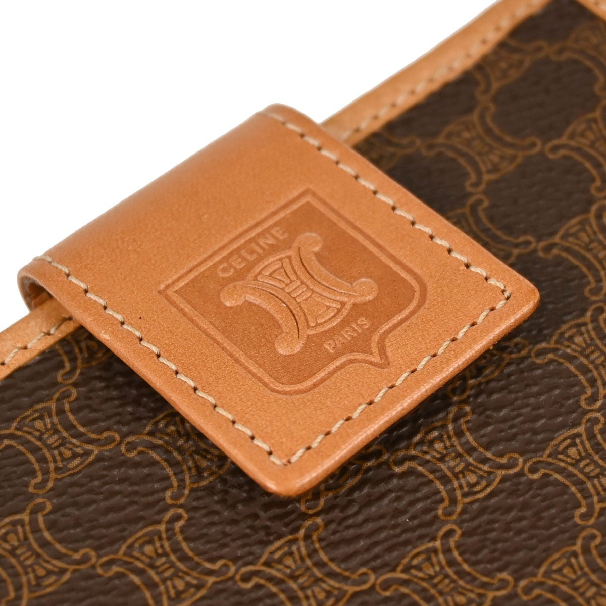 Celine Bifold Triomphe Coated Canvas, Brown, PVC, Wallet