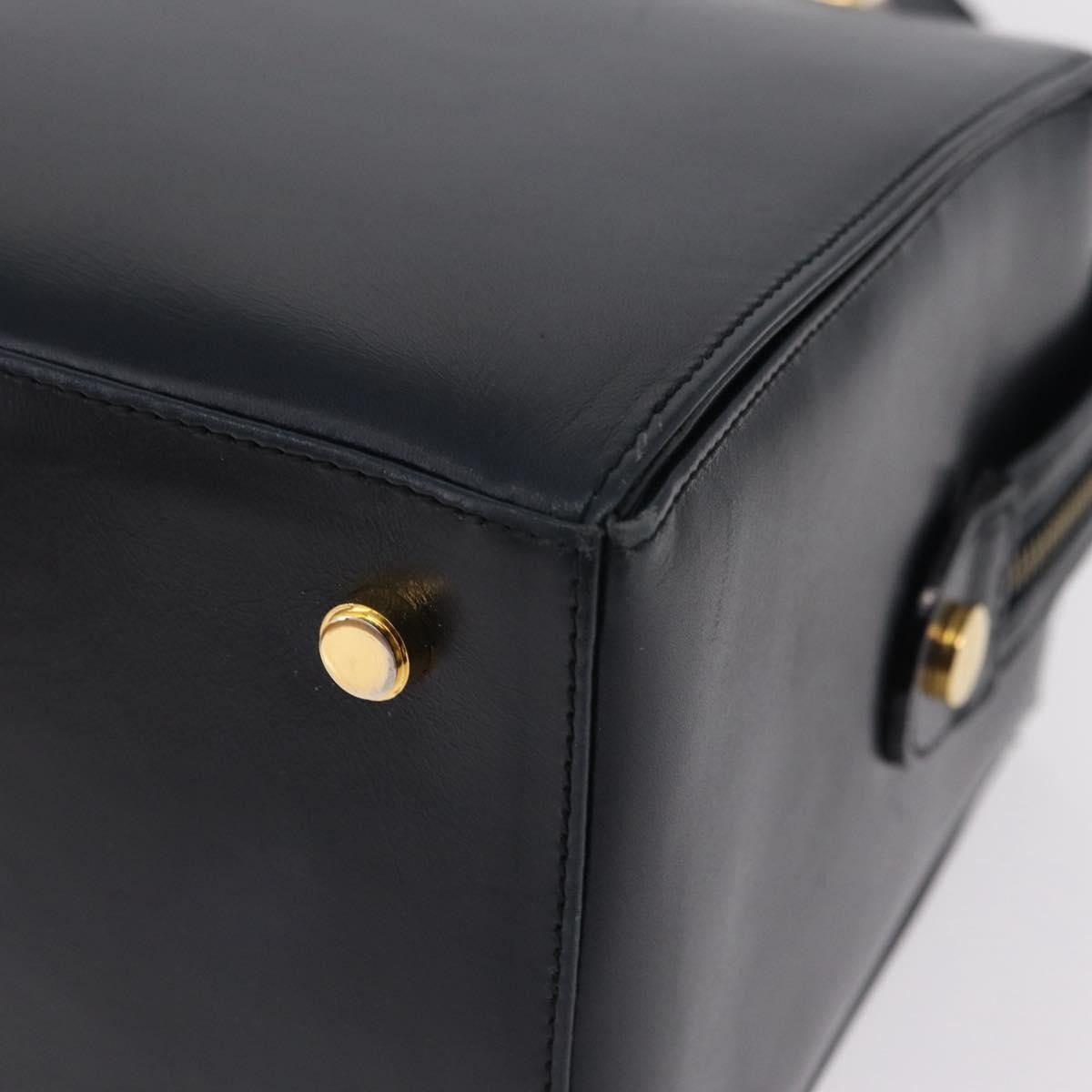 Salvatore Ferragamo Gancini Leather, Navy, Leather, Handbag