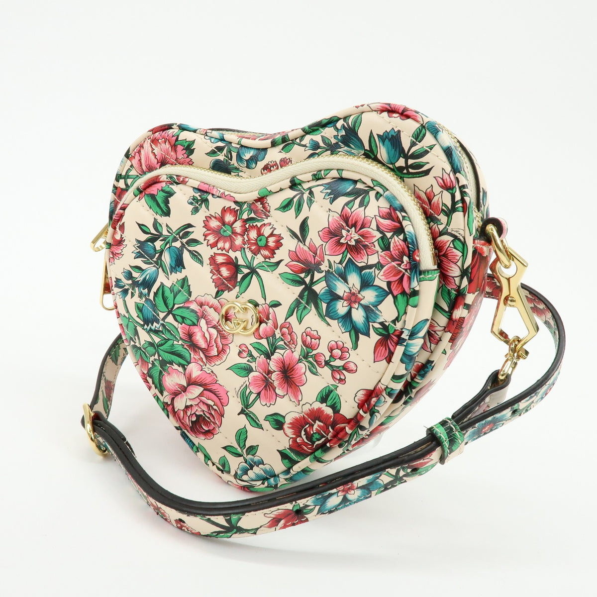 Gucci Interlocking G Heart Diagonal Quilted Leather, Multicolour, Leather, Shoulder Bag