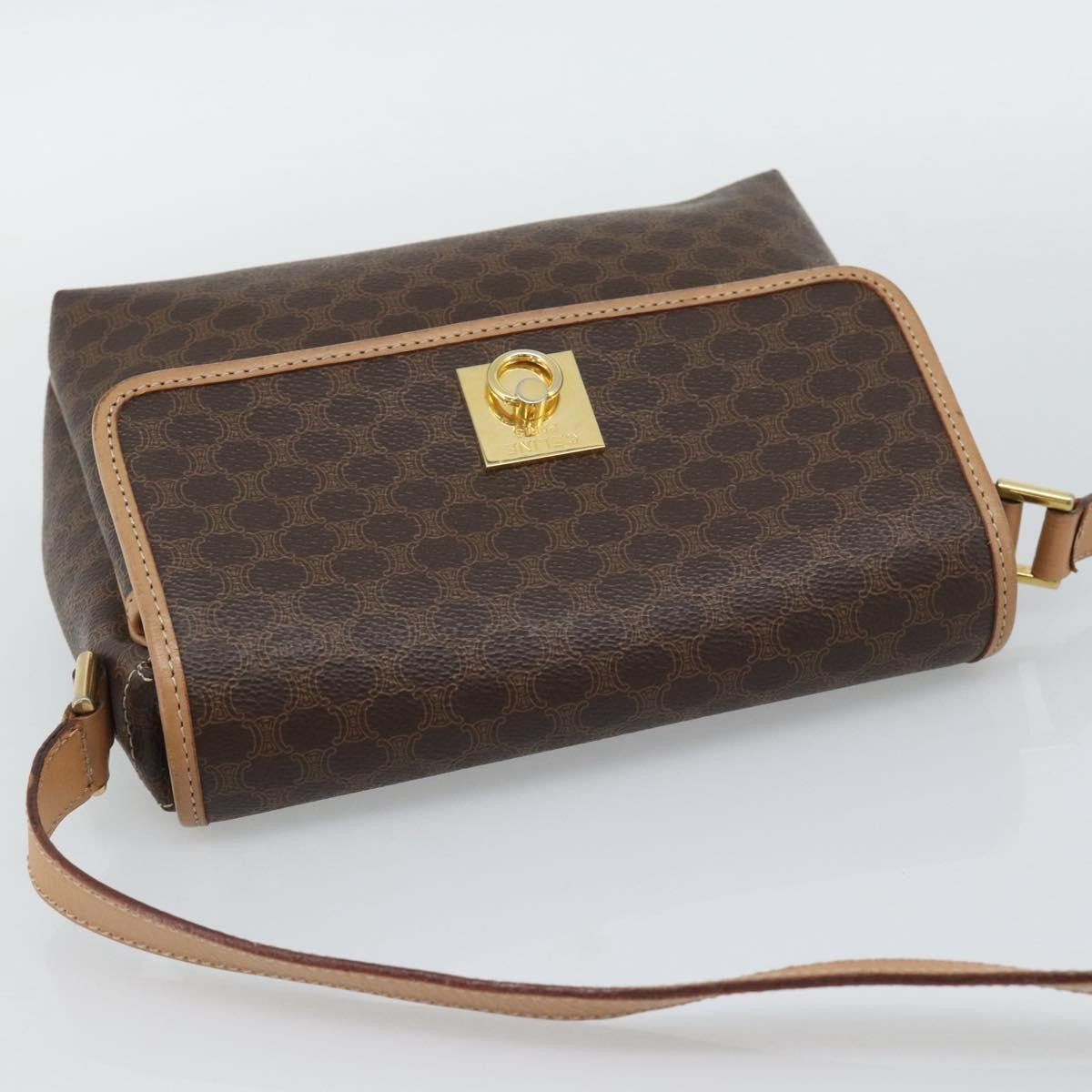 Celine Macadam Canvas, Brown, Canvas, Shoulder Bag