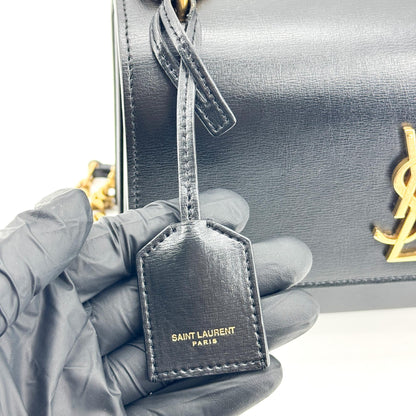 Saint Laurent Sunset Leather, Black, Calfskin, Crossbody Bag