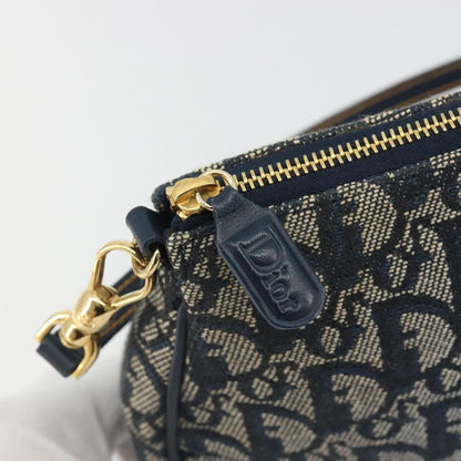 Christian Dior Vintage Saddle Diorissimo Canvas, Navy, Canvas, Shoulder Bag