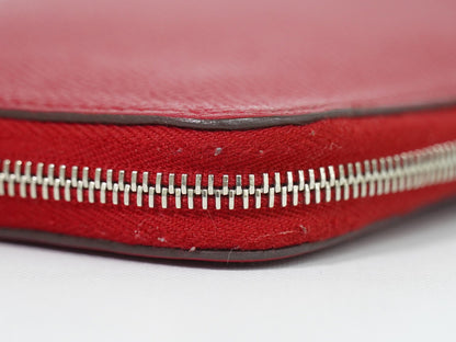 Hermes Azap Zip Around Silk'in Epsom, Red, Leather, Wallet
