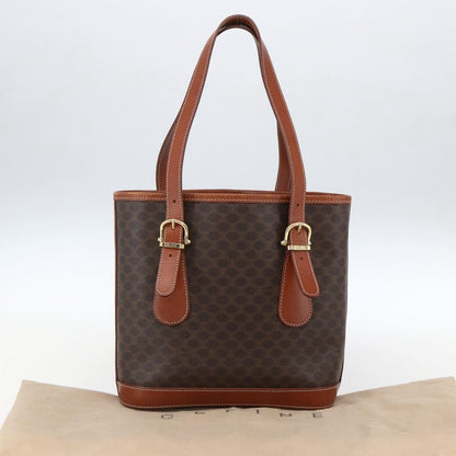 Celine Vintage Macadam Canvas and Leather, Brown, Canvas, Handbag