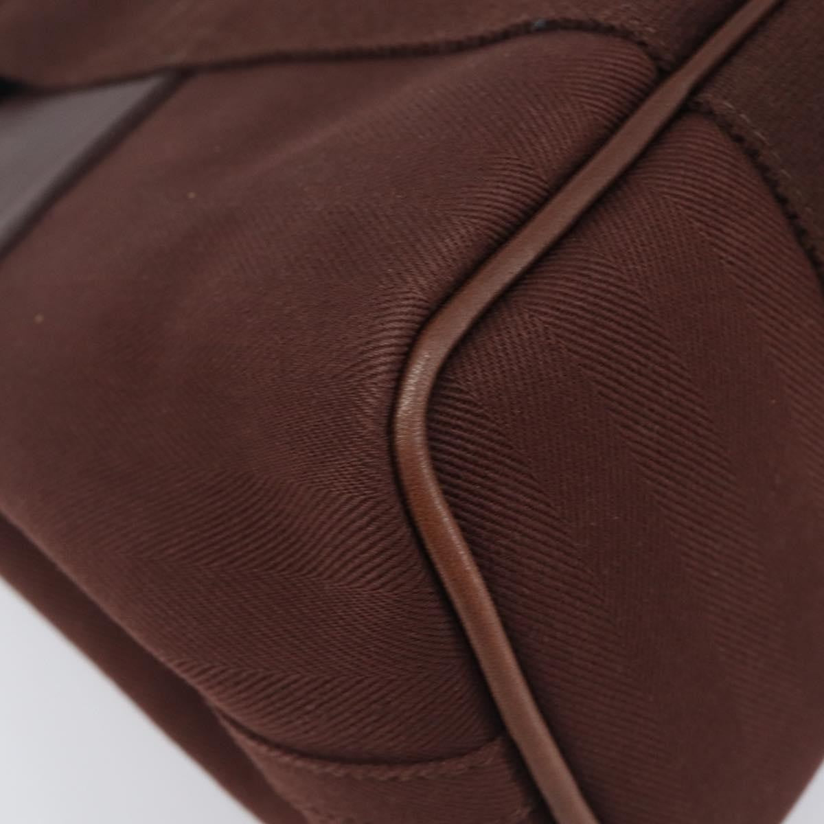 Hermes Valparaiso Toile and Leather, Brown, Canvas, Handbag