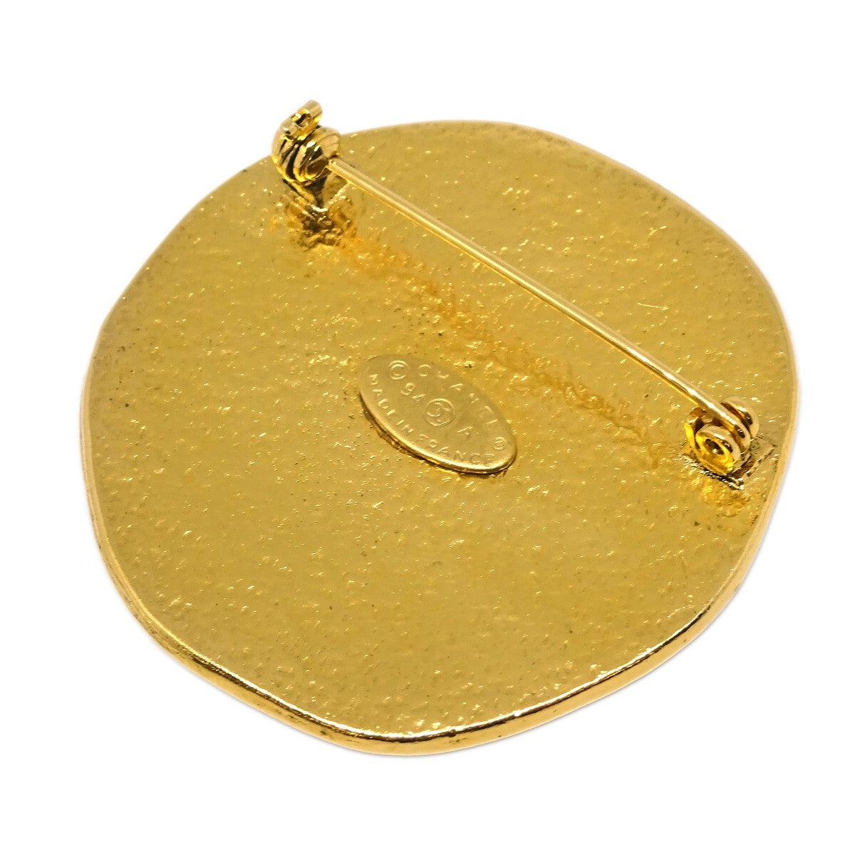Chanel Vintage Round CC Sun Metal, Gold, Gold Plated, Brooch