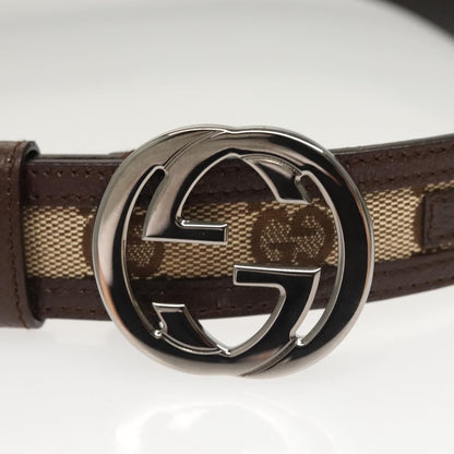 Gucci Interlocking G Belt GG Canvas, Beige, Canvas, Belt