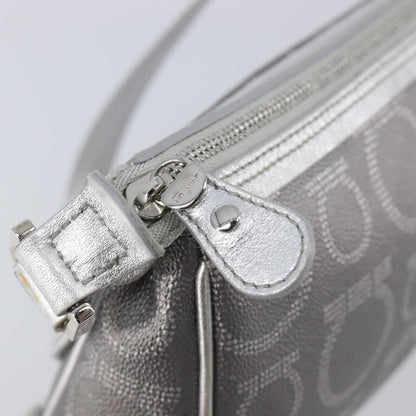 Salvatore Ferragamo Gancini Leather, Silver, Leather, Crossbody Bag