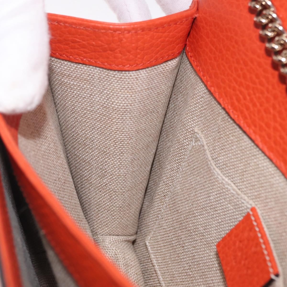 Gucci Interlocking Leather, Orange, Leather, Shoulder Bag